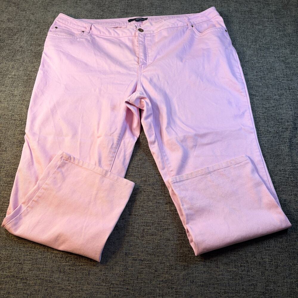 Womens Plus Size Pink Denim Jeans Size 26W Heart Denim 24/7